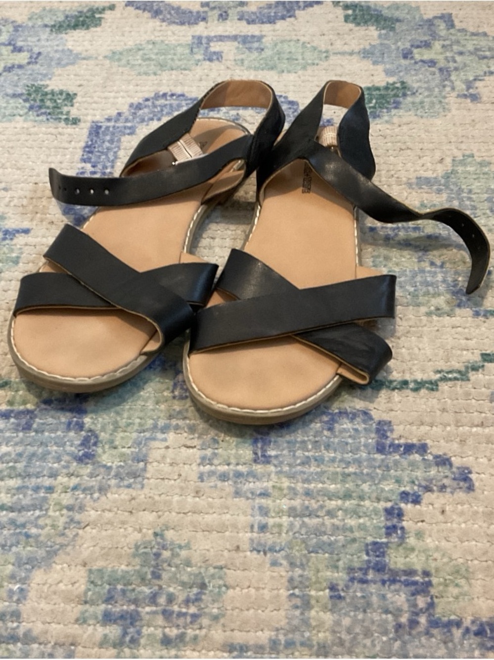 Tucker + Tate Black Crisscross Ankle Strap Kids Sandals